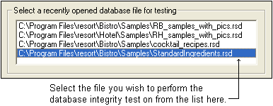 databaseintegrityrecentfile