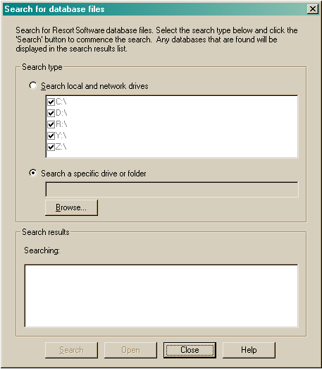 databasesearchdialog