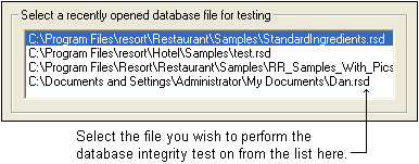 databaseintegrityrecentfile